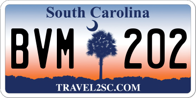SC license plate BVM202