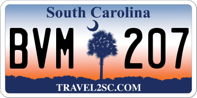 SC license plate BVM207