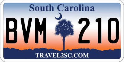 SC license plate BVM210