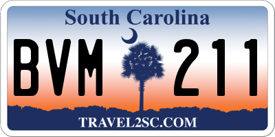 SC license plate BVM211