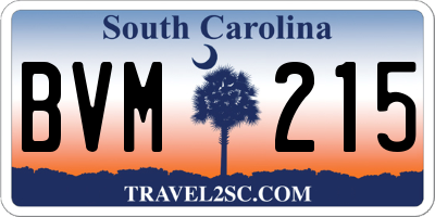SC license plate BVM215
