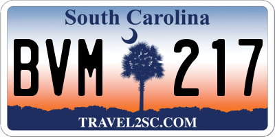 SC license plate BVM217