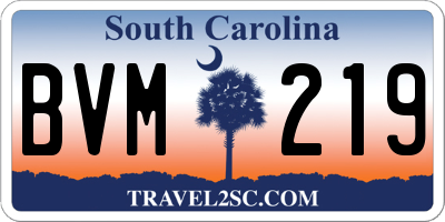 SC license plate BVM219