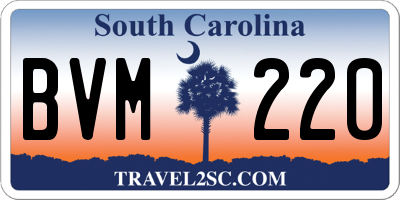 SC license plate BVM220