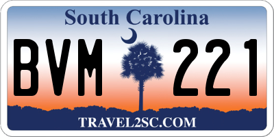 SC license plate BVM221