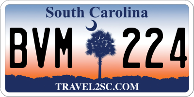 SC license plate BVM224