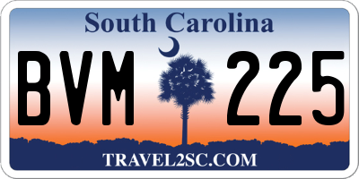 SC license plate BVM225