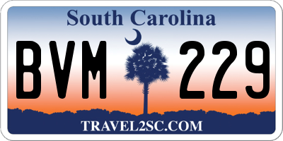 SC license plate BVM229
