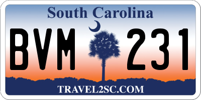 SC license plate BVM231