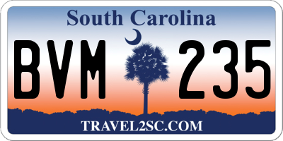 SC license plate BVM235