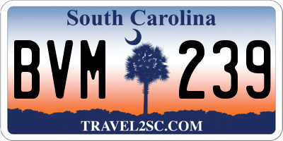 SC license plate BVM239