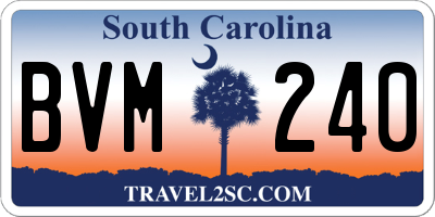 SC license plate BVM240
