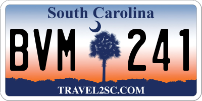 SC license plate BVM241