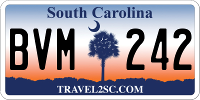 SC license plate BVM242