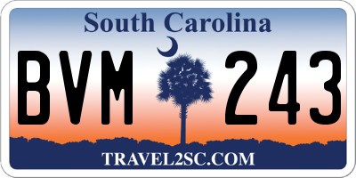 SC license plate BVM243