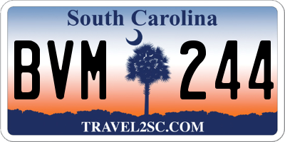 SC license plate BVM244