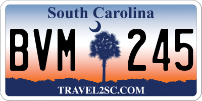 SC license plate BVM245