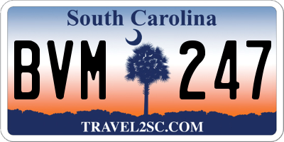 SC license plate BVM247