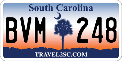 SC license plate BVM248