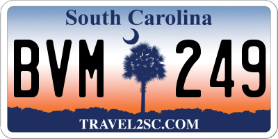 SC license plate BVM249
