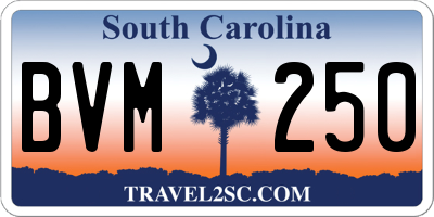 SC license plate BVM250