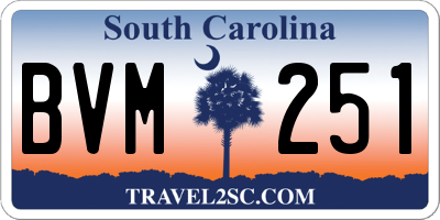 SC license plate BVM251