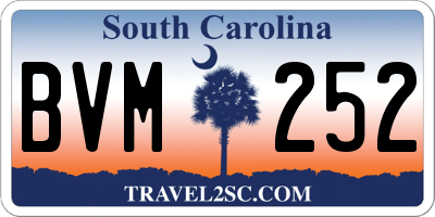 SC license plate BVM252