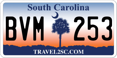 SC license plate BVM253