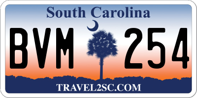 SC license plate BVM254