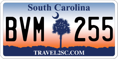 SC license plate BVM255