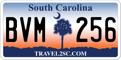 SC license plate BVM256