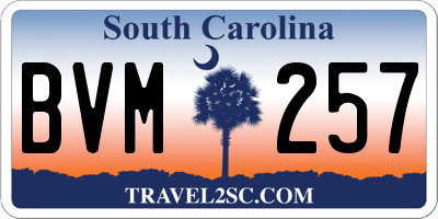 SC license plate BVM257