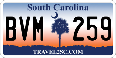 SC license plate BVM259
