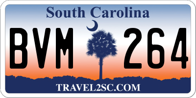SC license plate BVM264