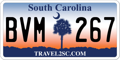 SC license plate BVM267