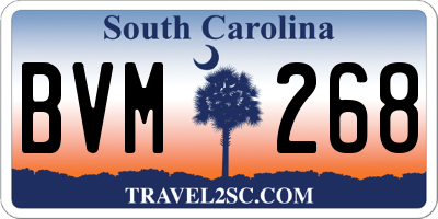 SC license plate BVM268