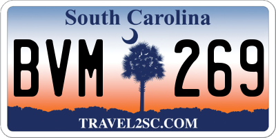 SC license plate BVM269