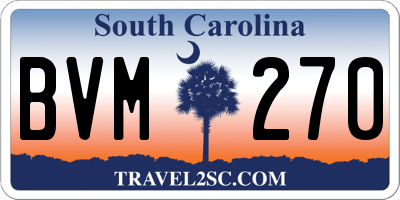 SC license plate BVM270