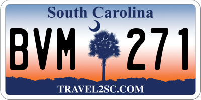 SC license plate BVM271