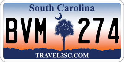 SC license plate BVM274