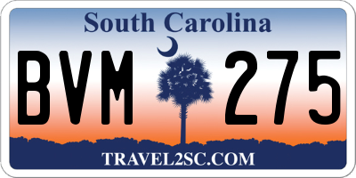 SC license plate BVM275