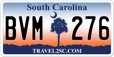 SC license plate BVM276