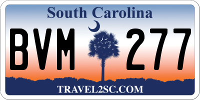 SC license plate BVM277