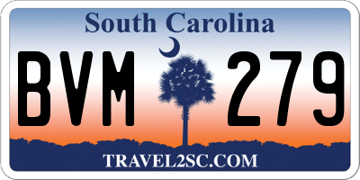 SC license plate BVM279