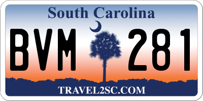 SC license plate BVM281
