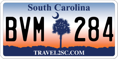 SC license plate BVM284