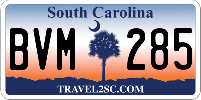 SC license plate BVM285