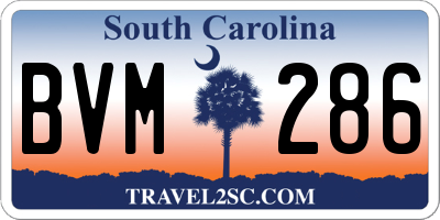 SC license plate BVM286