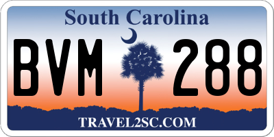 SC license plate BVM288