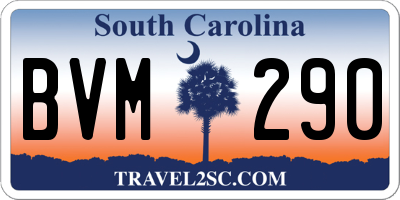SC license plate BVM290